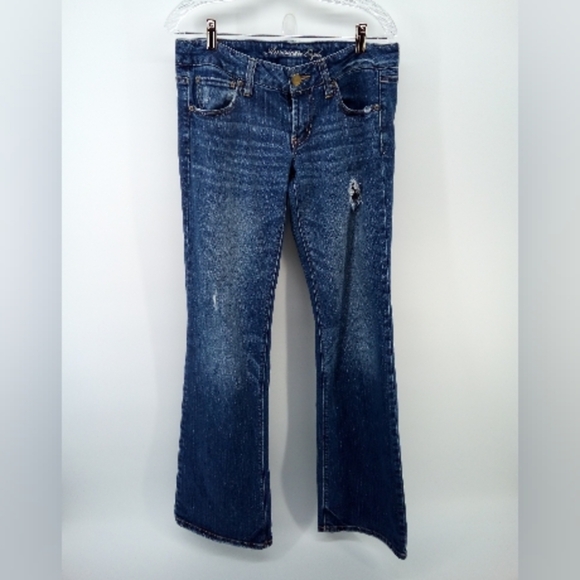2009 American Eagle Favorite Boyfriend Wide Leg Retro Early 2000s Jeans 6 Long - Picture 1 of 13